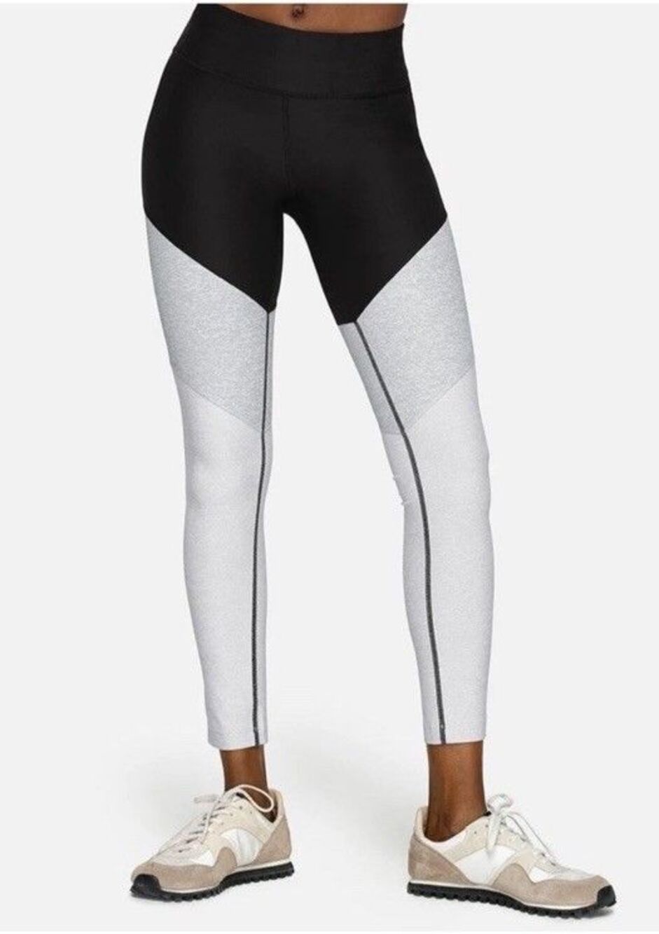 Outdoor Voices Womens Small 7/8 Springs Colorblock Leggings Black Gray
